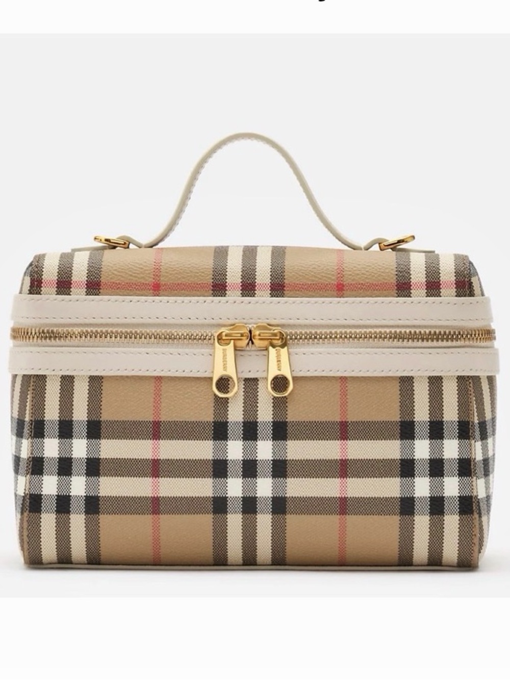BURBERRY VANITY CASE VINTAGE CHECK SOAP WHITE HANDBAG NWT